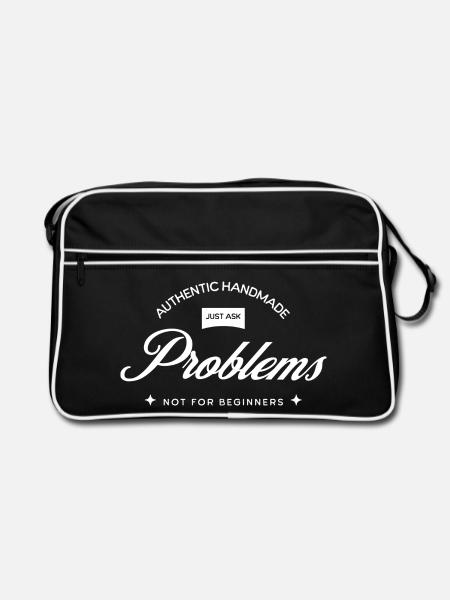 Handmade Problems – Just Ask! - Retro Tasche - Schwarz/Weiß