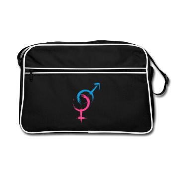 Hetero Symbol Heterosexualität - Retro Tasche - Schwarz/Weiß - Vorne