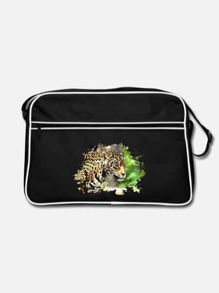 Leopard - Retro Tasche - Schwarz/Weiß