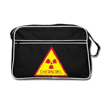 ICÔNE D’AVERTISSEMENT DE RAYONNEMENT DE TCHERNOBYL - Sac Retro - noir/blanc - Devant
