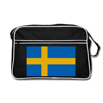 Drapeau de la Suède - Sac Retro - noir/blanc - Devant