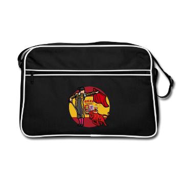 Es lebe der Stierkampf - Retro Tasche - Schwarz/Weiß - Vorne