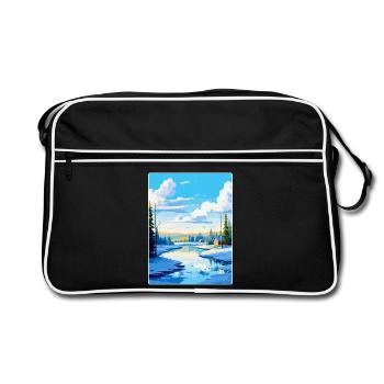 Rovaniemi Finlande Affiche de voyage vintage souvenir - Sac Retro - noir/blanc - Devant