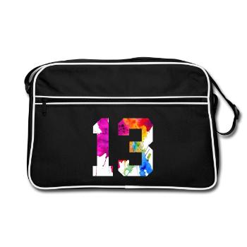 NUMBER 13 YEARS OLD 13TH BIRTHDAY - Retro Bag - black/white - Front