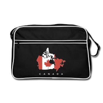 Silhouette du Canada avec feuille d’érable - Sac Retro - noir/blanc - Devant