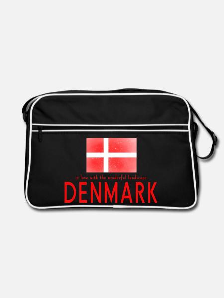 Dänemark Danmark - Retro Tasche - Schwarz/Weiß