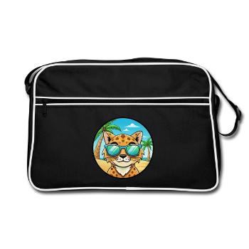 Brume tachetée australienne Race de chat Cartoon Beach - Sac Retro - noir/blanc - Devant