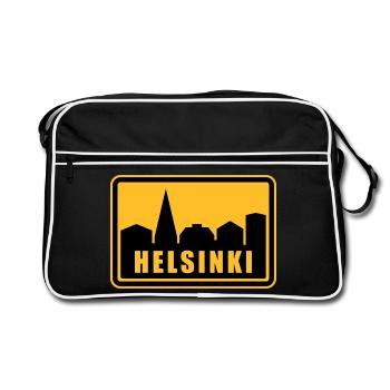 Helsinki - Retro Tasche - Schwarz/Weiß - Vorne