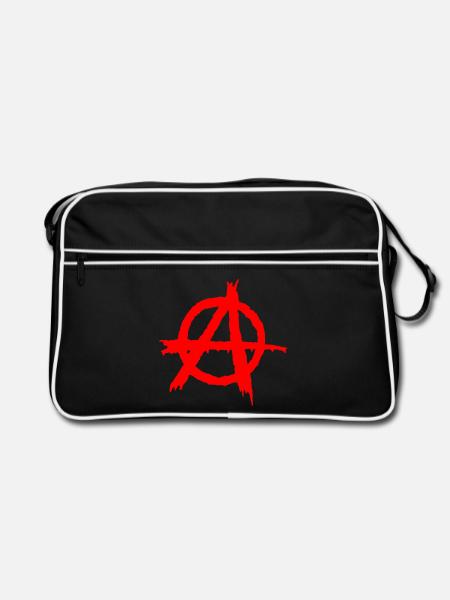 anarchy,Anarchie - Retro Tasche - Schwarz/Weiß