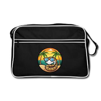 Serpent Drôle Dessin Animé Plage D’été Lunettes De Soleil Cool - Sac Retro - noir/blanc - Devant