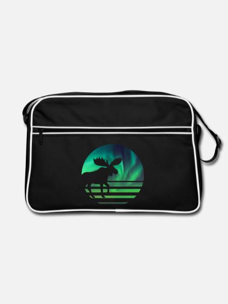 Elch - Retro Tasche - Schwarz/Weiß