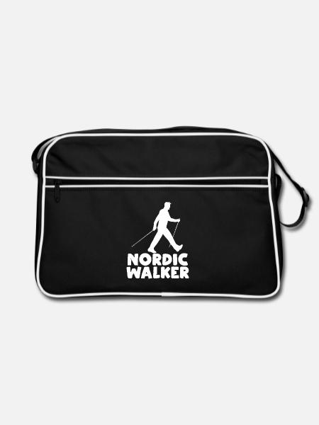 nordic walking - Retro Tasche - Schwarz/Weiß