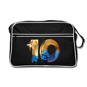 NON. 10 NUMÉRO 10 COOL 10E ANNIVERSAIRE - Sac Retro - noir/blanc - Devant