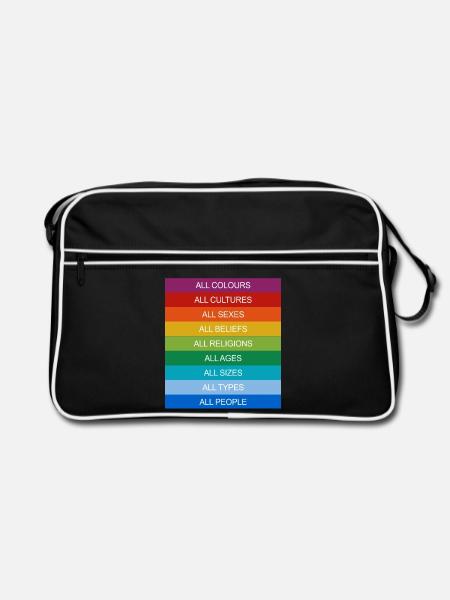 Tolerance Equality Inclusion Tolerance Pride Queer - Retro Bag - black/white