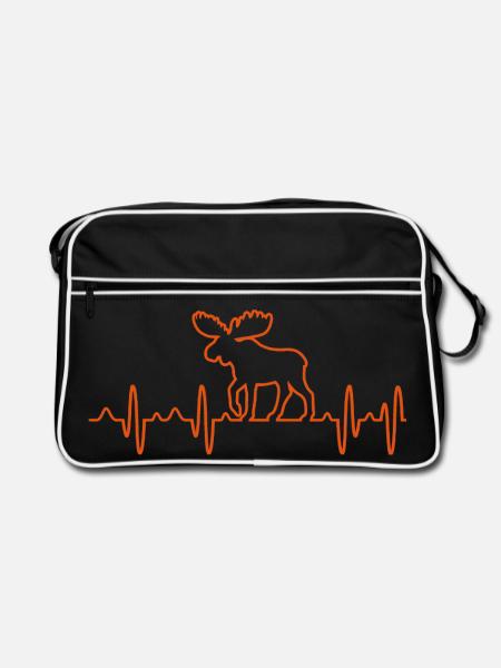 elch - Retro Tasche - Schwarz/Weiß