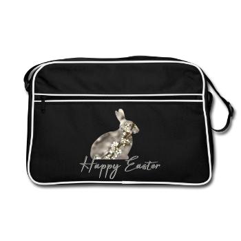 Easter happy Easter - Retro Tasche - Schwarz/Weiß - Vorne