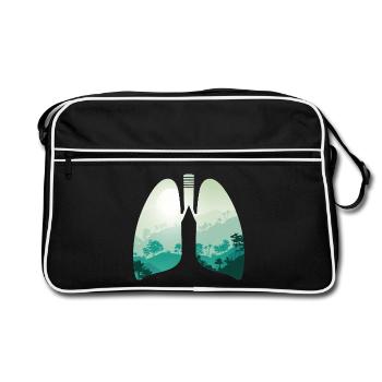 Nature verte forêt paysage poumon - Sac Retro - noir/blanc - Devant