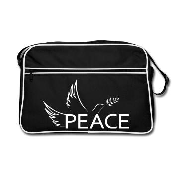 Paix Paix Colombe de la Paix Manifestation Protestation Liberté - Sac Retro - noir/blanc - Devant