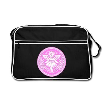 Schutzengel Logo - Retro Tasche - Schwarz/Weiß - Vorne