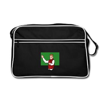 Lehrer vor grüner Tafel - Retro Tasche - Schwarz/Weiß - Vorne