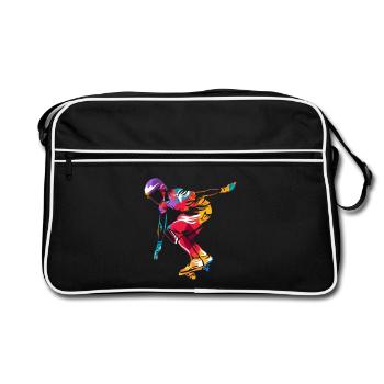Flinker Waveboard Straßensurfer - Retro Tasche - Schwarz/Weiß - Vorne