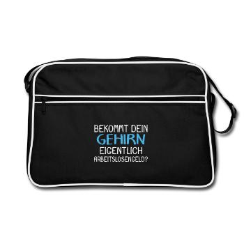 Arbeitslos Shirt Hartz 4 Arbeitslosigkeit Geschenk - Retro Tasche - Schwarz/Weiß - Vorne