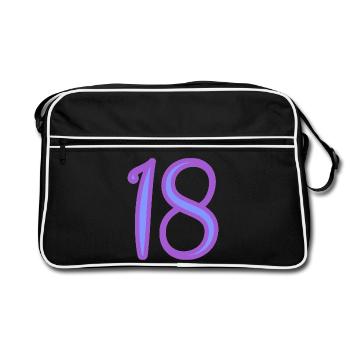 18. 18 YEARS OLD. 18th ANNIVERSARY. BIRTHDAY 18 YEARS. - Retro Bag - black/white - Front