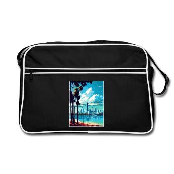 Perth Australien Vintage Reiseposter WPA Souvenir - Retro Tasche - Schwarz/Weiß - Vorne