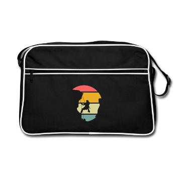 Felskletterer Geschenk - Retro Tasche - Schwarz/Weiß - Vorne
