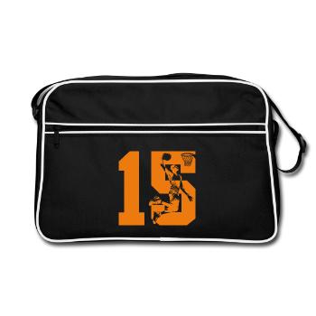 NUMÉRO 15 BASKETBALL 15E ANNIVERSAIRE - Sac Retro - noir/blanc - Devant