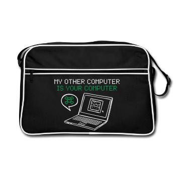 Hacker Mein Anderer Computer Ist Deiner - Retro Tasche - Schwarz/Weiß - Vorne