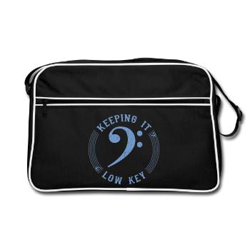 Bass Clef Blue - Symbole Musical Vintage - Sac Retro - noir/blanc - Devant