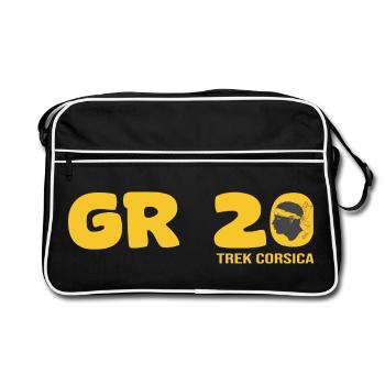 GR 20 trek corse gr 20 trekking randonnée - Retro Tasche - Schwarz/Weiß - Vorne
