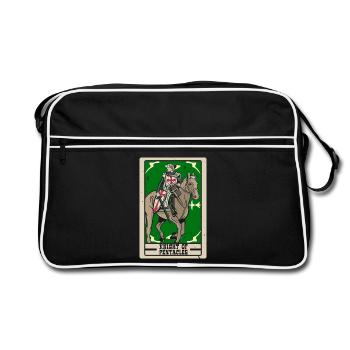 Ritter der Münzen Tarotkarte Wahrsagerei - Retro Tasche - Schwarz/Weiß - Vorne
