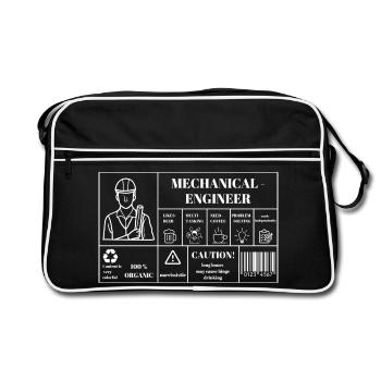 Name: Mechanical Engineer Nutrition Label - Retro Tasche - Schwarz/Weiß - Vorne