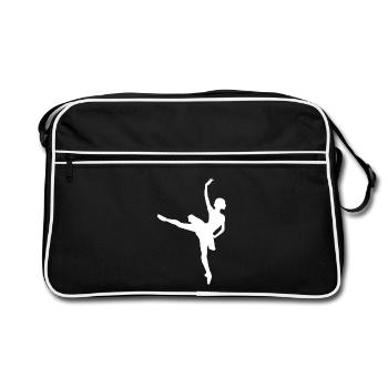 Ballerina Tänzerin - Retro Tasche - Schwarz/Weiß - Vorne