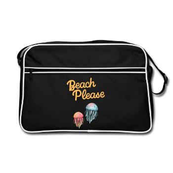 beach please Quallen - Retro Tasche - Schwarz/Weiß - Vorne