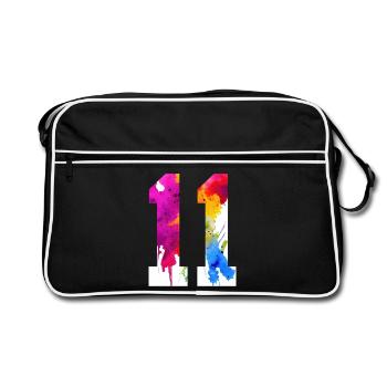 NUMBER 11 YEARS OLD 11TH BIRTHDAY - Retro Bag - black/white - Front