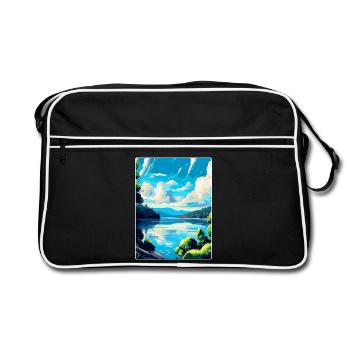 Danube River Europe Vintage Travel Poster Souvenir - Retro Bag - black/white - Front