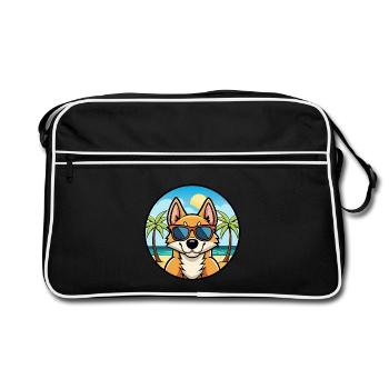 Lunettes de soleil de dessin animé de race de chien Fox Terrier du Chili - Sac Retro - noir/blanc - Devant