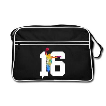 NUMBER 16 BASKETBALL 16TH BIRTHDAY - Retro Bag - black/white - Front