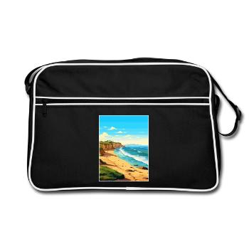 Valdes Halbinsel Argentinien Vintage Reiseposter - Retro Tasche - Schwarz/Weiß - Vorne