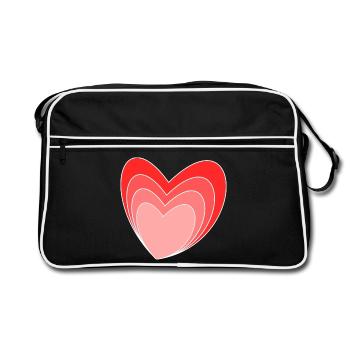 VALENTINSTAG. ICH LIEBE DICH. ICH LIEBE DICH. LIEBE. LIEBE - Retro Tasche - Schwarz/Weiß - Vorne