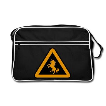 Attention licorne, danger - Sac Retro - noir/blanc - Devant