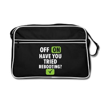 Wenn ich es baue, wird es laufen - Retro Tasche - Schwarz/Weiß - Vorne