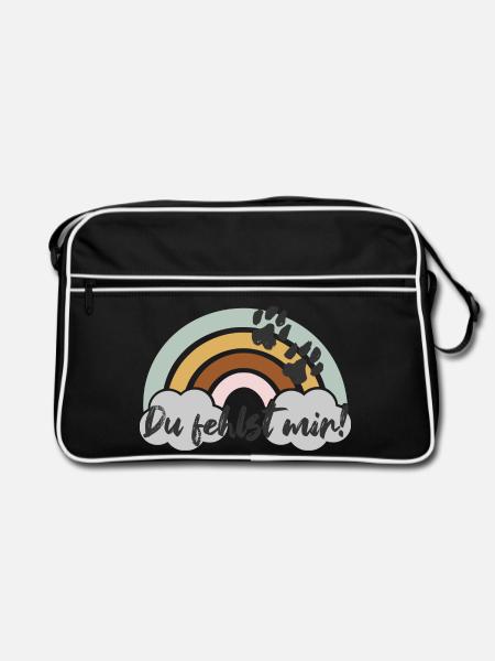 Du fehlst mir! - Retro Tasche - Schwarz/Weiß