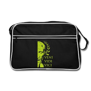 GREEN CAESAR - Retro Bag - black/white - Front