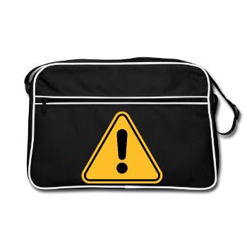 Panneau d’avertissement / Point d’exclamation - Sac Retro - noir/blanc - Devant