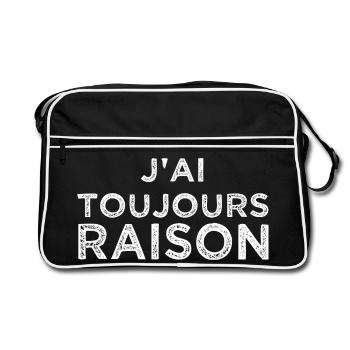 J'ai toujours raison - Sac Retro - noir/blanc - Devant