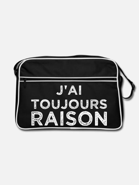 J'ai toujours raison - Sac Retro - noir/blanc - Devant